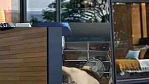 secret retro trans crossdresser bares feet in homemade blue film