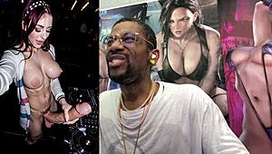 big breast blonde trans slut cums hard from handjob on her girl cock 💦🍆