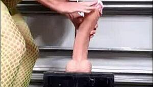 DanielaDeep Pounds Ass in Yellow Bodystocking with Massive Dildo!