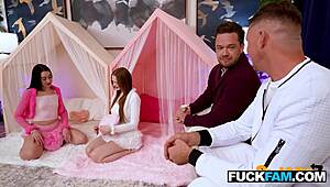 bestie sleepover turns hardcore as harley love dolly paige swap tits and fuck pierce paris 😏🍑💦