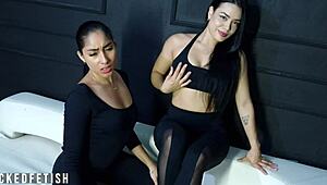 moonblack charlot teases in kinky sportswear slowly