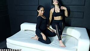 moonblack charlot teases in kinky sportswear slowly