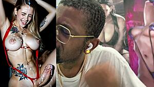 big breast blonde trans slut cums hard from handjob on her girl cock 💦🍆