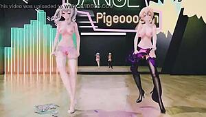 mmd kashima prinz eugen got sexy asses with chocolate cream so thick yummy!