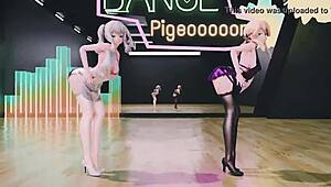 mmd kashima prinz eugen got sexy asses with chocolate cream so thick yummy!