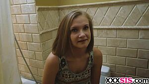 lucky stepsis paisley brooks gets her tight teen pussy stretched by huge scottish cock