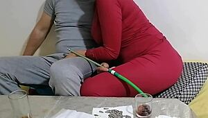 Watch me take this big arab cock deep in my shaved pussy while husband films