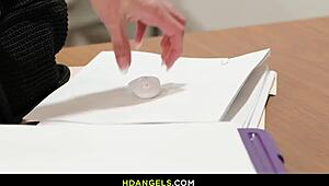 Skinny student milf teacher uses remote vibrator on pesky ebony during lesbian play