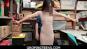 Caught stealing? Stripped groped and fucked hard Aurora Winters