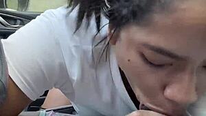 a stranger gives me a ride and i pay with my sloppy wet blowjob on his huge cock