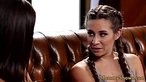 Busty stepmom seduces teen for stockings threesome full movie storyline with oral action