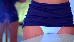 asian teen grinds her big ass on desk corner till creamy orgasm feels so fucking hot