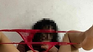 i'm so horny watching promotora alexia finger her big tits in lingerie