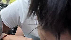 a stranger gives me a ride and i pay with my sloppy wet blowjob on his huge cock