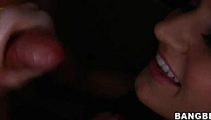 Kendall Karson strokes oiled cock hard