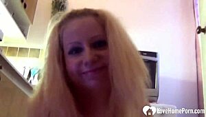 Blonde beauty's nice tits beg for fingering play?