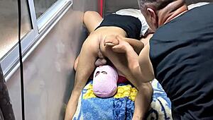 arabic ebony bbw wife gets pounded by hubby's friend while he watches the cuckold action