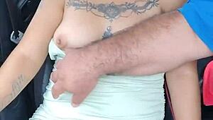 uber dude gropes n flashes this mexican whore's tits pussy on the whole ride wtf!!