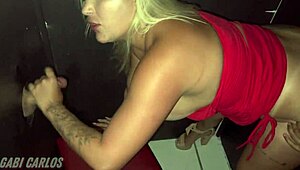 used in gloryhole two cocks mouth one ass husband watches