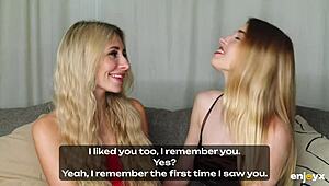 wanna see two perfect body lesbians tory sweety freya mayer scissor fuck with double dildo?