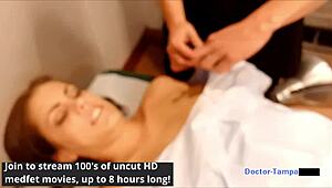 Dr tampa examines katie in university hospital with gloves, toys, vibrator till she cums hard pov