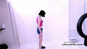 A ravishing brunette goddess arrives for her modeling audition only to get fucked hard by daddy on the sofa during interview