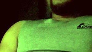 Chubby bodybuilder strokes massive cock in slo-mo underwear cumshot closeup