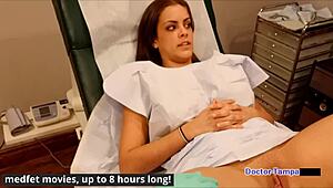 Dr tampa examines katie in university hospital with gloves, toys, vibrator till she cums hard pov