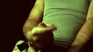 Chubby bodybuilder strokes massive cock in slo-mo underwear cumshot closeup