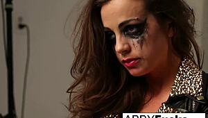 Abigail Mac teases big tits and pussy during musical photoshoot