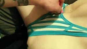 oh man fingering that pussy right through striped cotton panties feels so naughty