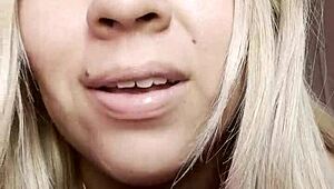 Neighbor watches me masturbate wet pussy in front of window juicy curvy latina blonde!