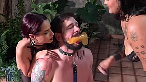 Brazilian BBW Dominates Humiliates Obedient Cuckold Handjob Session