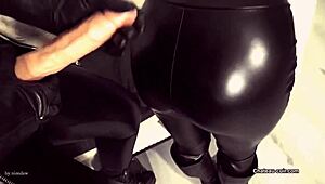 two leather-clad biker lesbians grind and cum in wild outdoor passion