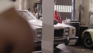 blonde babe bent over in car for hard gangbang double penetration deepthroat and doggystyle by hardwerk crew