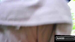 kitty in bbc cage gets bent over for hardcore interracial pounding on her big juicy pussy and ass