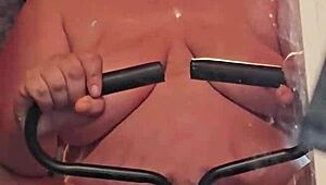oh yeah this milf rides that big dildo till she cums so hard