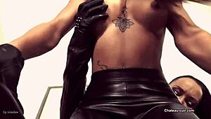 two leather-clad biker lesbians grind and cum in wild outdoor passion