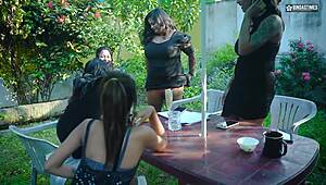 step sisters take turns with step brother in hindi