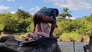 albino girl takes three huge cocks deep in her tight ass creampie gangbang