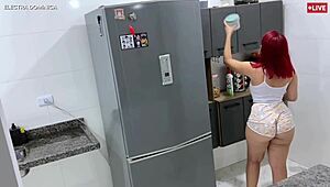 i couldn't hold back when this naughty latina maid teased me with her tight shorts