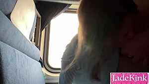 cabin girl gets stranger's monster cock pounding on amtrak train ride