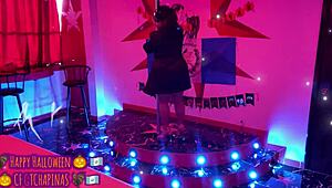 playboy bunny chapina hears happy halloween then clothes rip on runway