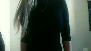 hot student shakes her skinny body teasing stripping jeans skirt in cute dance compilation