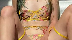 Who wouldn't watch this cute Russian teen masturbate wet in sexy underwear?