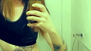 hot tranny in satin panties gropes her horny clit and small cock