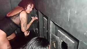 whoa check out this bbw wife getting wild in the gloryhole sucking unknown cocks 😍🍆