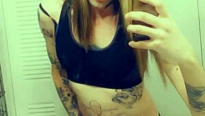 hot tranny in satin panties gropes her horny clit and small cock