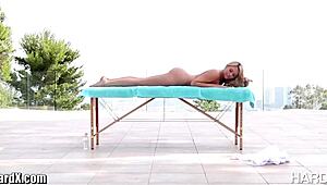 Mia Malkova's outdoor massage explodes into hardcore public blowjob ass pounding