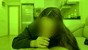 whoa! girl next door slurps huge cock sperm fully clothed!